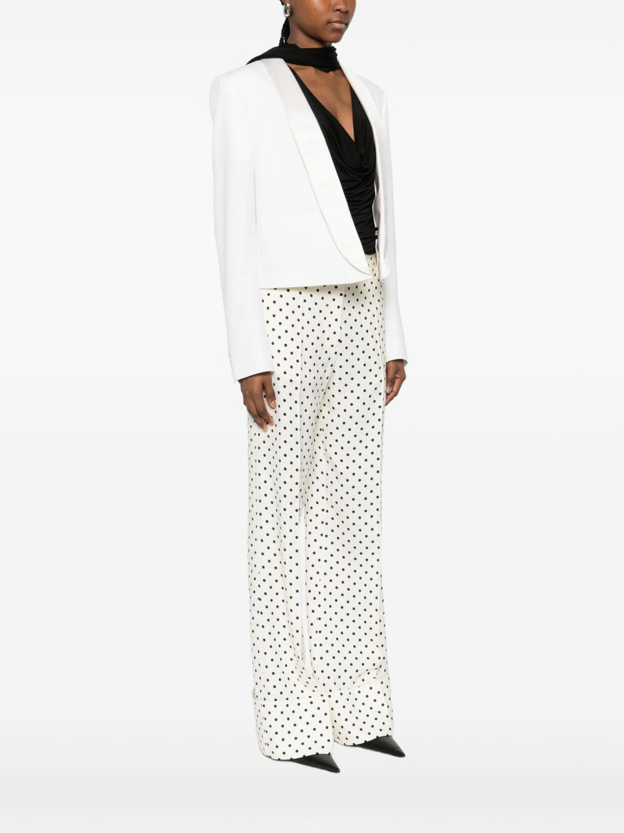 Tom Ford Wool Tuxedo Jacket For Women Open Front White Lapel Luxury Evening Wear Spring Summer 2026