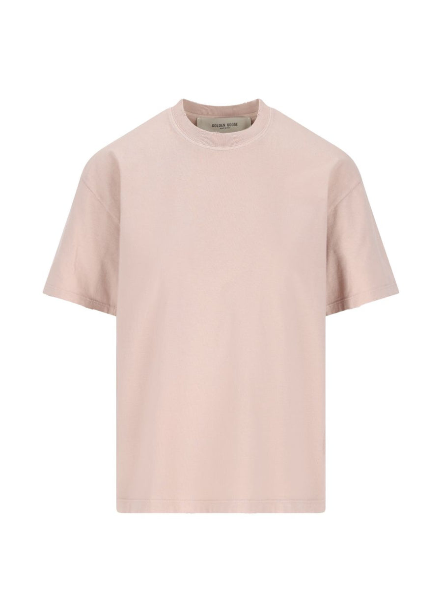 Golden Goose Cotton T Shirt for Women with Neutral Applique Detailing Luxurious Everyday Wear
