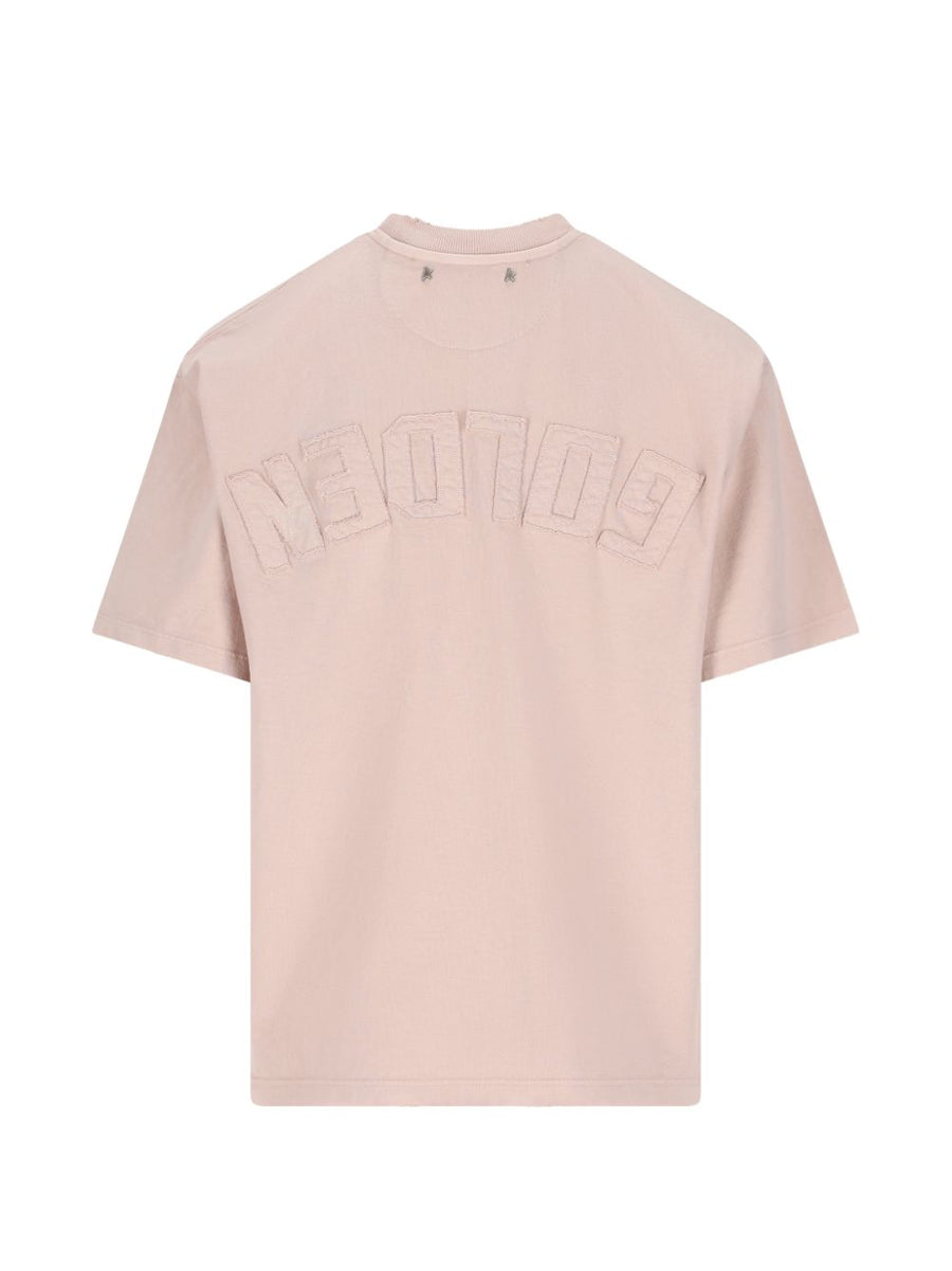 Golden Goose Cotton T Shirt for Women with Neutral Applique Detailing Luxurious Everyday Wear