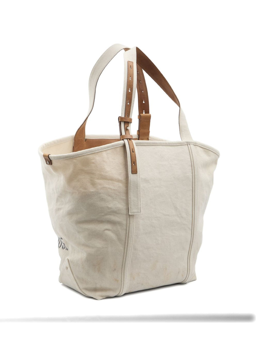 Golden Goose Canvas Tote Bag 24.7 With Hook Closure And Removable Pouch Everyday City Tote For Women
