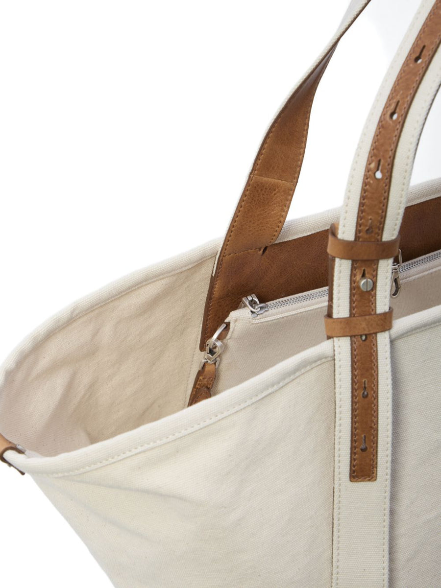 Golden Goose Canvas Tote Bag 24.7 With Hook Closure And Removable Pouch Everyday City Tote For Women