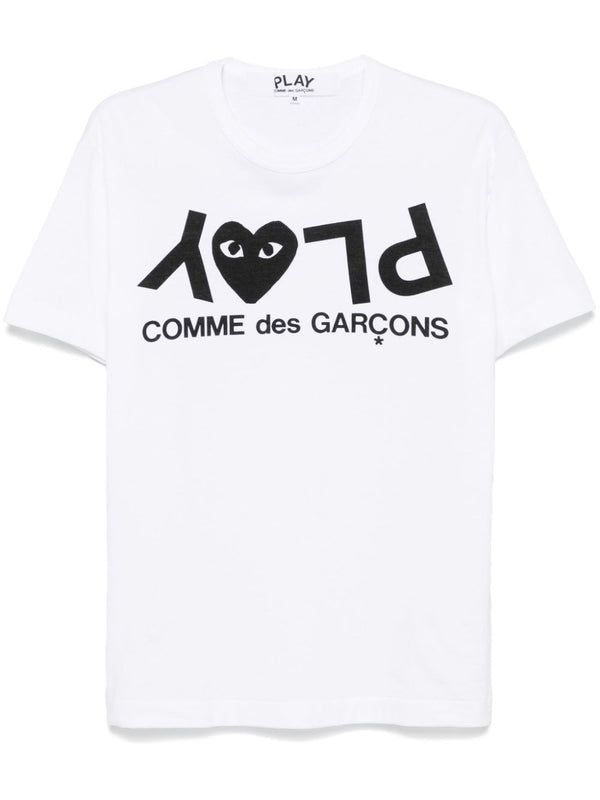Comme Des Garcons White Logo Cotton T Shirt For Women Versatile Everyday Essential