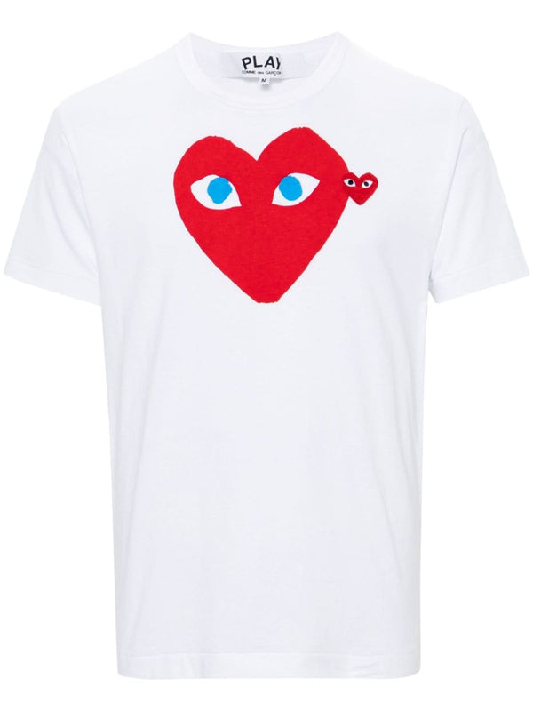 Comme Des Garcons Logo Cotton Tee For Women White Topwear Versatile Everyday Luxury