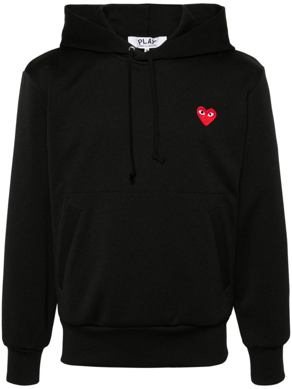 Comme Des Garcons Hoodie For Women Premium Black Cotton Topwear With Minimalist Logo