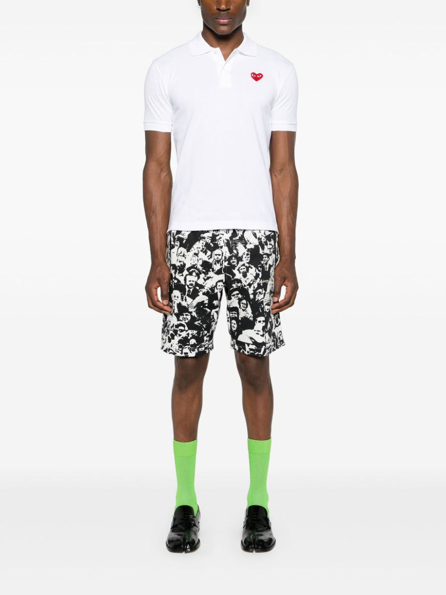 Comme Des Garcons Cotton Polo Shirt For Men With Black White Stripes 100 Percent Cotton Versatile Everyday Style
