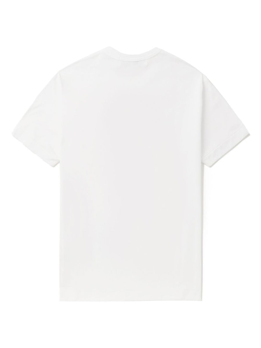 Comme Des Garçons Cotton T Shirt With Red Chest Logo Applique For Unisex Luxury Everyday Wear