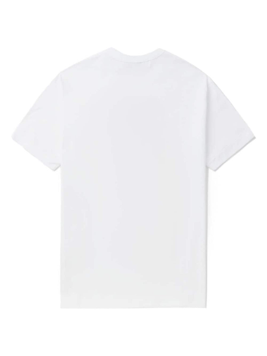 Comme Des Garçons Cotton T Shirt With Red Heart Applique For Unisex Minimalists And Modern Wardrobes
