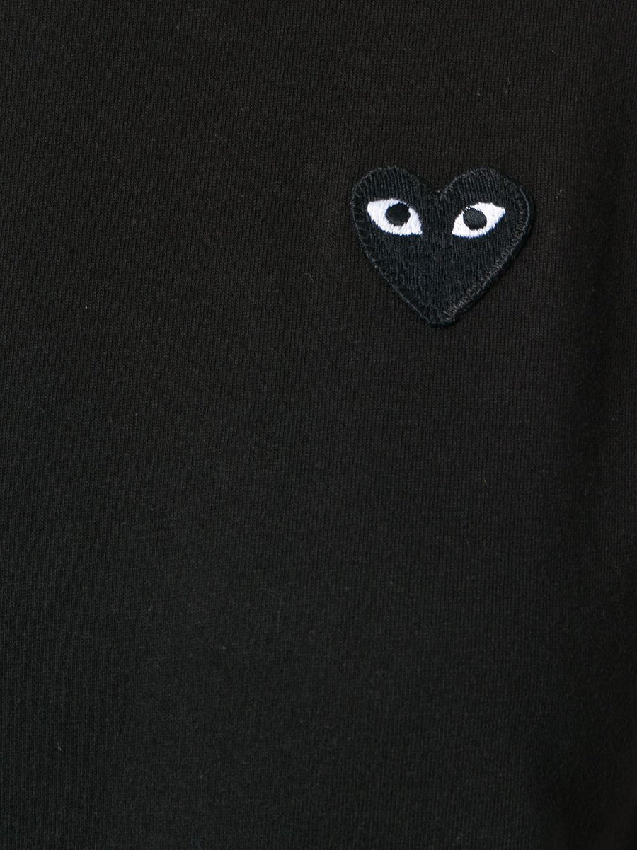 Comme Des Garcons Play Cotton T Shirt Unisex Camouflaged Almond Heart Logo Black Crew Neck