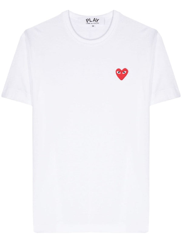 Comme Des Garcons Cotton T Shirt For Men Minimalist Tee With Signature Heart Patch