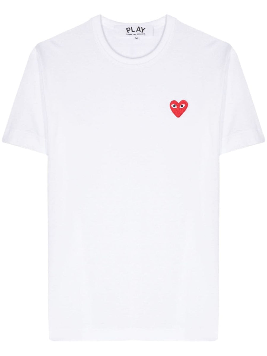 Comme Des Garcons Cotton T Shirt For Men Minimalist Tee With Signature Heart Patch