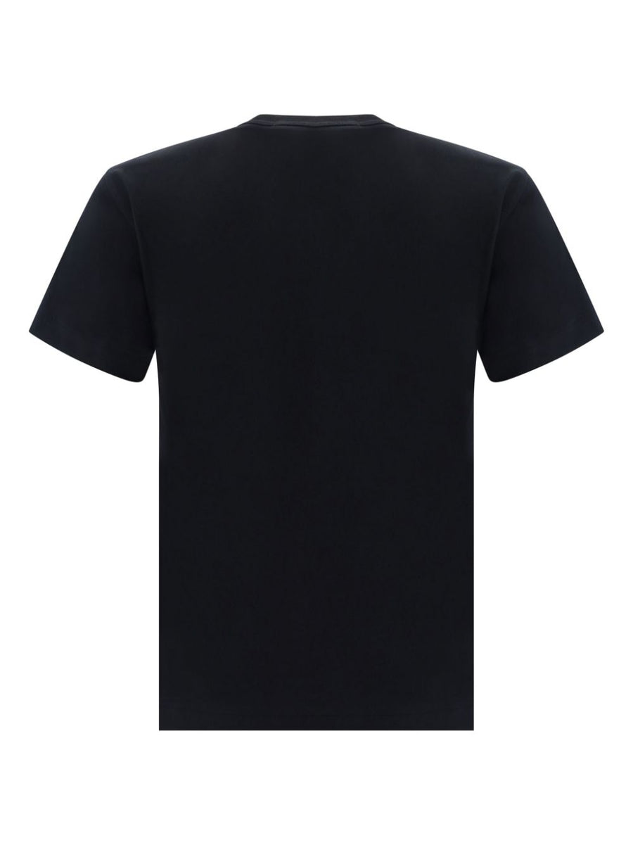 Comme Des Garcons Cotton T Shirt With Signature Heart Patch Unisex Crew Neck Black