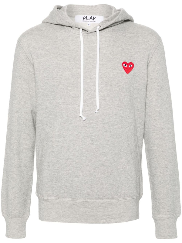Comme Des Garçons Cotton Hoodie For Men Minimalist Streetwear Chest Logo Front Pocket