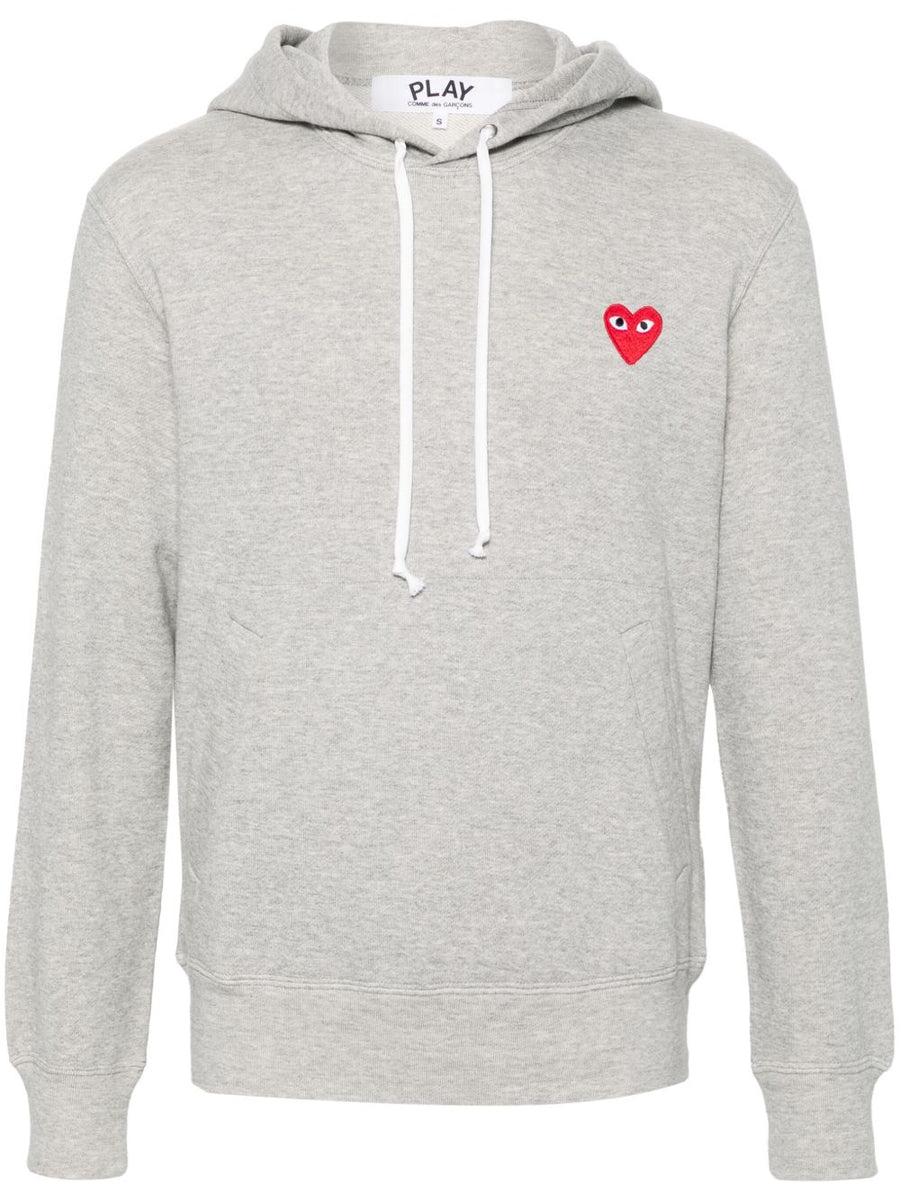 Comme Des Garçons Cotton Hoodie For Men Minimalist Streetwear Chest Logo Front Pocket