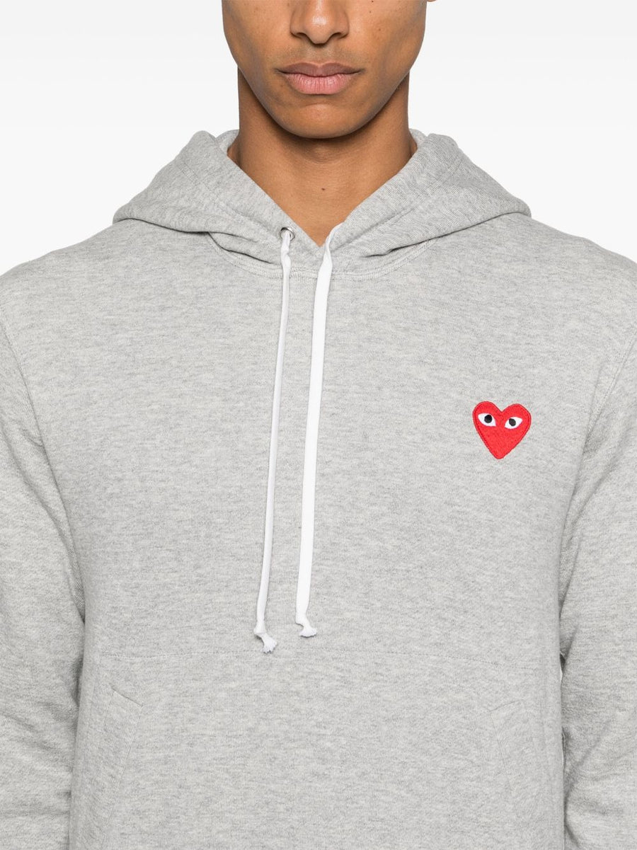 Comme Des Garçons Cotton Hoodie For Men Minimalist Streetwear Chest Logo Front Pocket