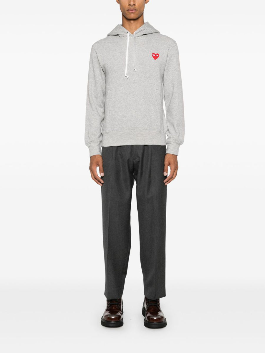 Comme Des Garçons Cotton Hoodie For Men Minimalist Streetwear Chest Logo Front Pocket