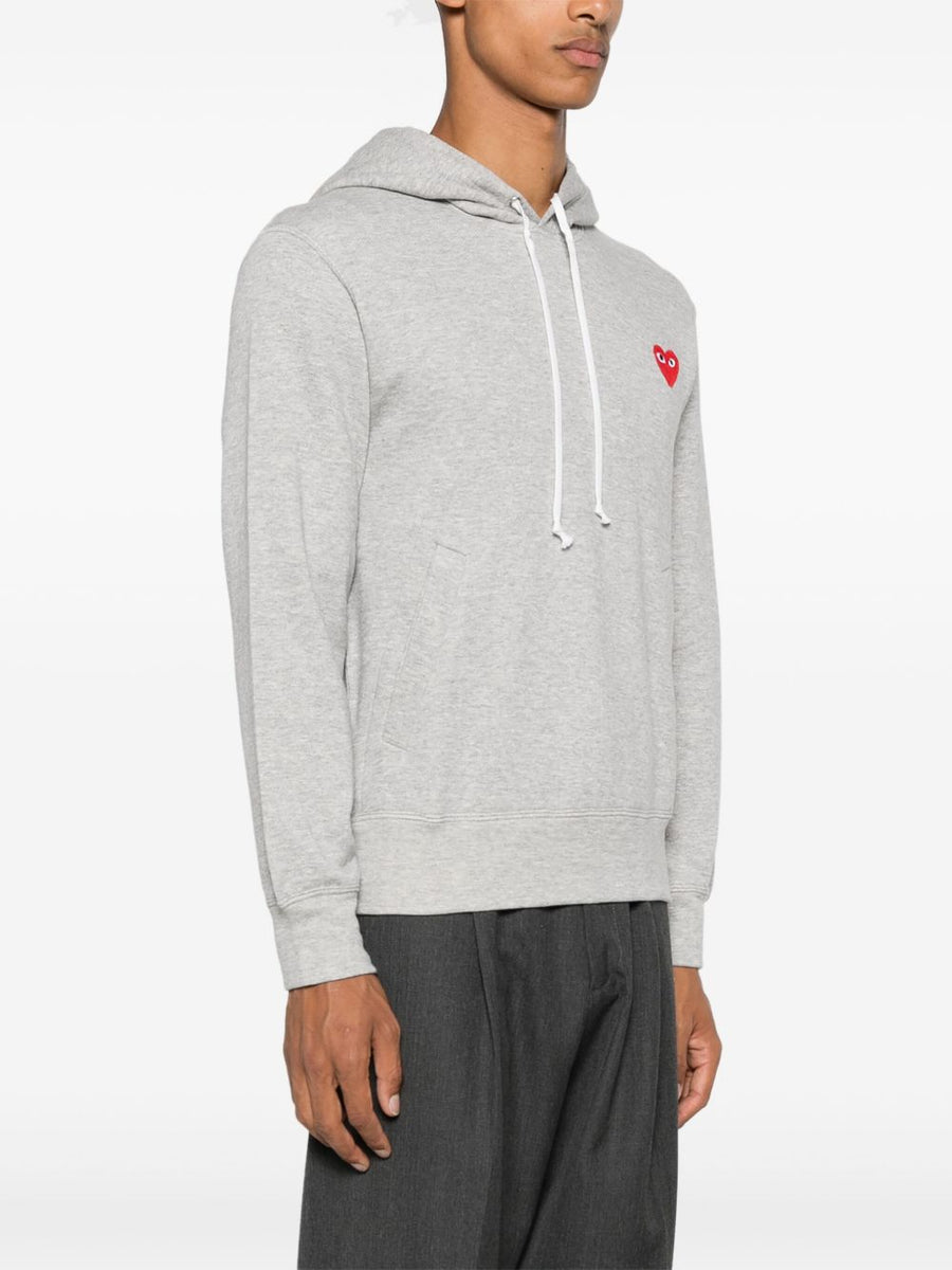 Comme Des Garçons Cotton Hoodie For Men Minimalist Streetwear Chest Logo Front Pocket