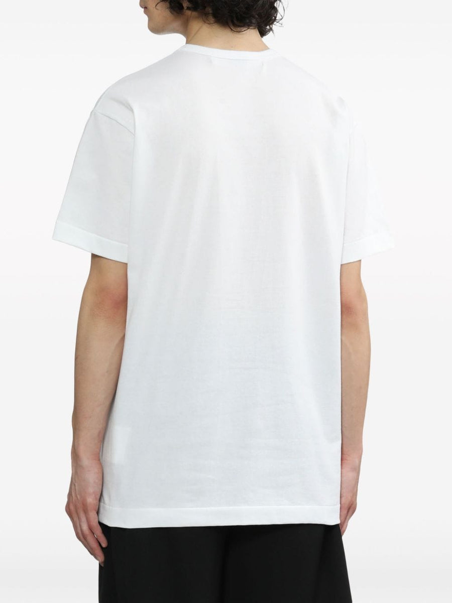 Comme Des Garcons Cotton T Shirt White Lightweight Jersey With Heart Print For Men Luxury