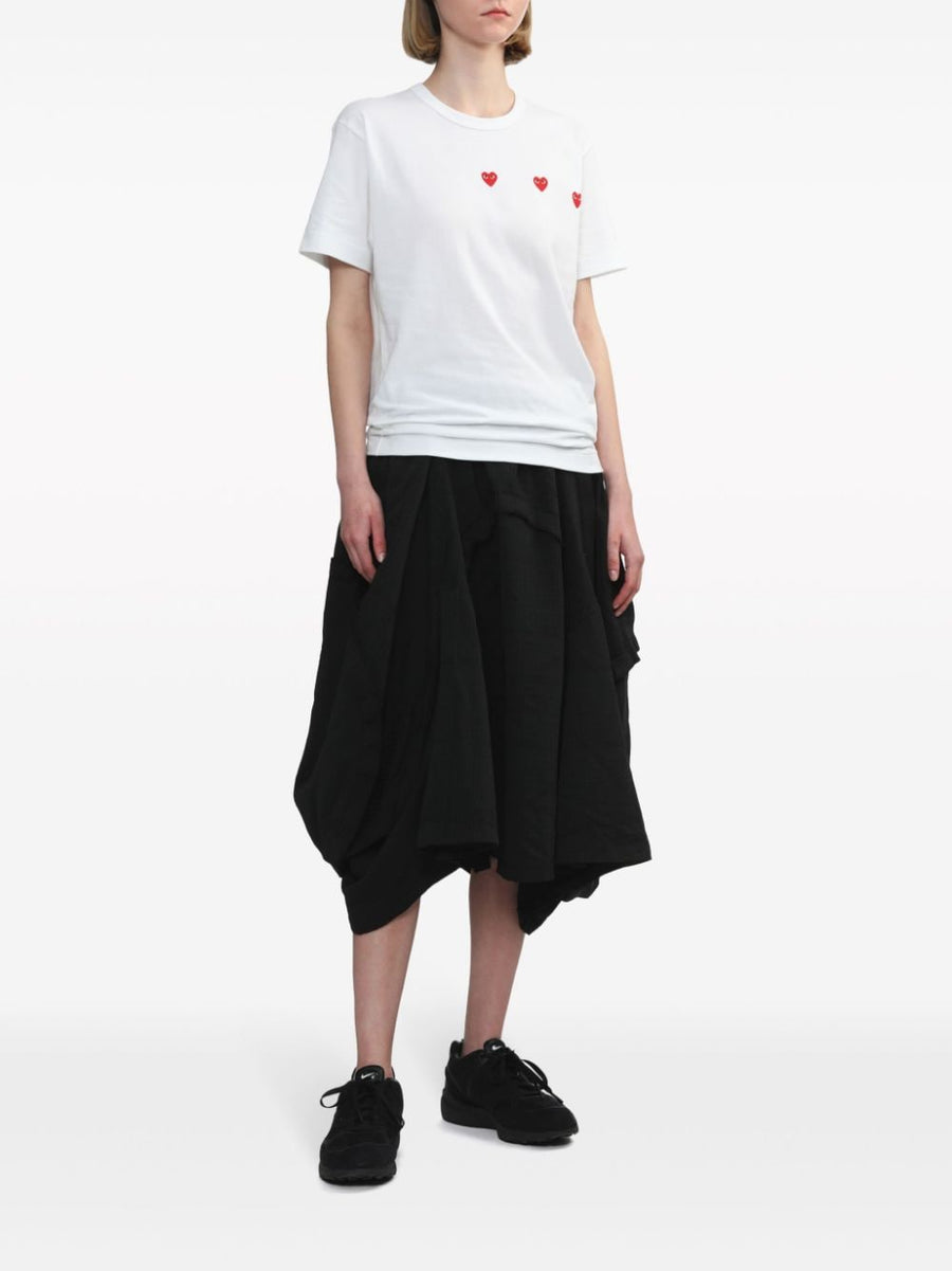Comme Des Garcons Cotton T Shirt White Lightweight Jersey With Heart Print For Men Luxury