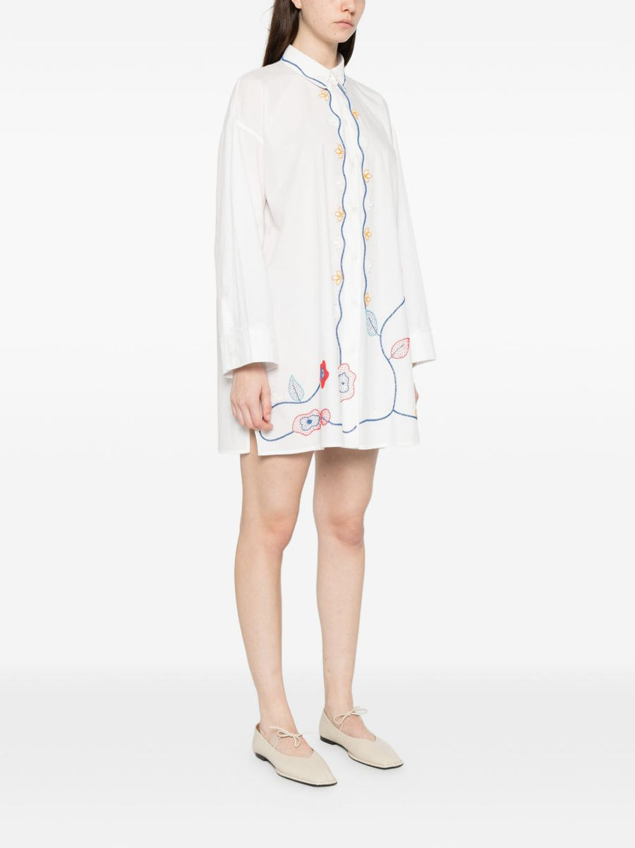 Forte Forte Embroidered Cotton Shirt for Women Lightweight Floral Embroidery Quiet Luxury