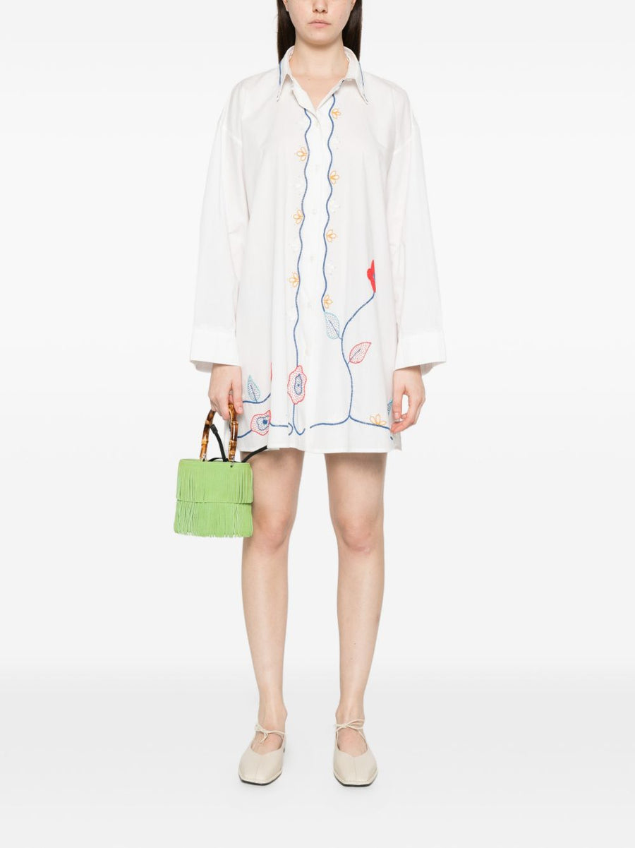 Forte Forte Embroidered Cotton Shirt for Women Lightweight Floral Embroidery Quiet Luxury
