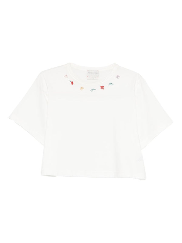 Forte Forte Embroidered cotton t-shirt