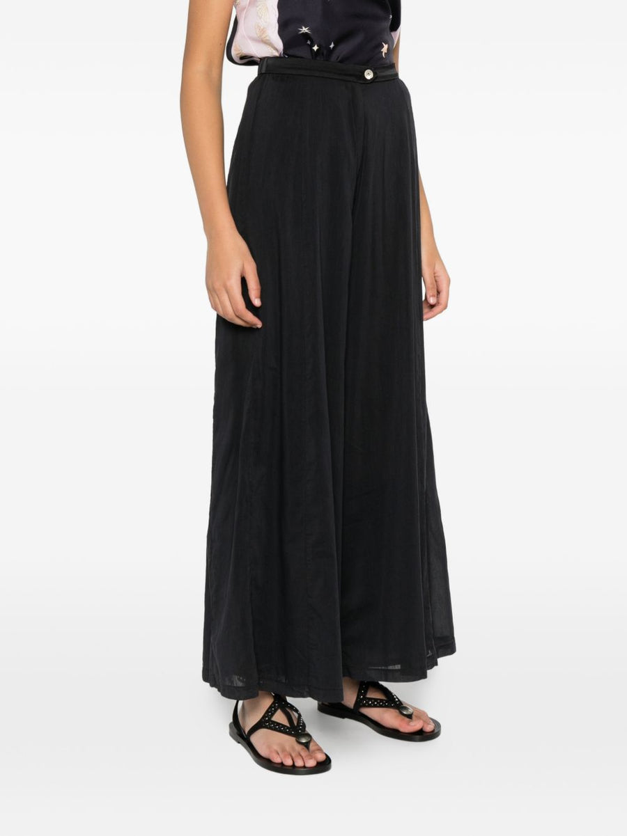 Forte Forte Voile Cotton Silk Trousers For Women High Waist Wide Leg Elegant Wardrobe Staple