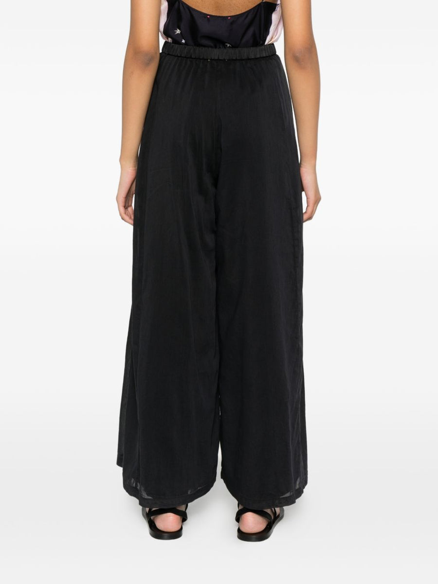 Forte Forte Voile Cotton Silk Trousers For Women High Waist Wide Leg Elegant Wardrobe Staple