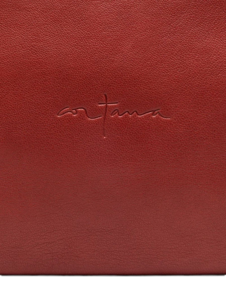Cortana Delhi Leather Clutch Rolltop With Embossed Logo For Women Luxury Evening Party Bag