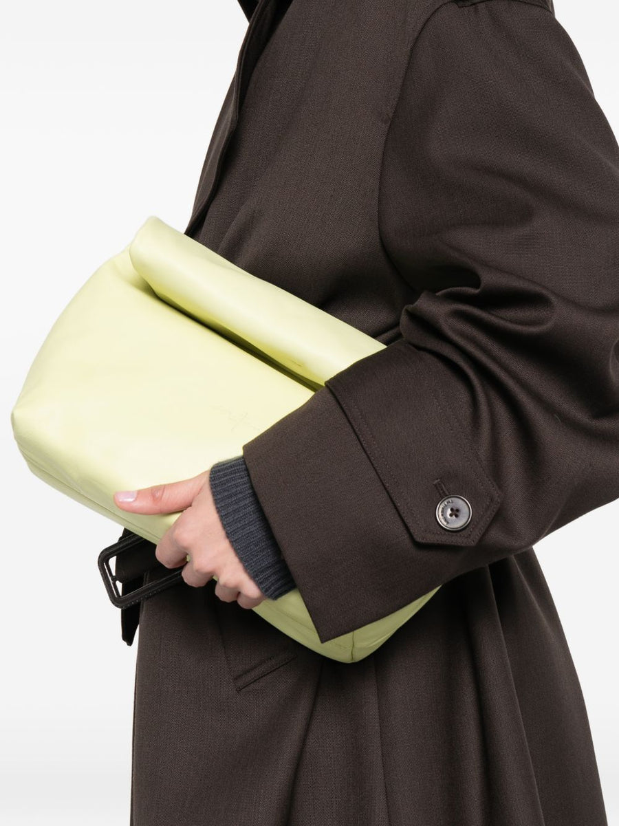 Cortana Delhi S Large Yellow Calf Leather Clutch For Women