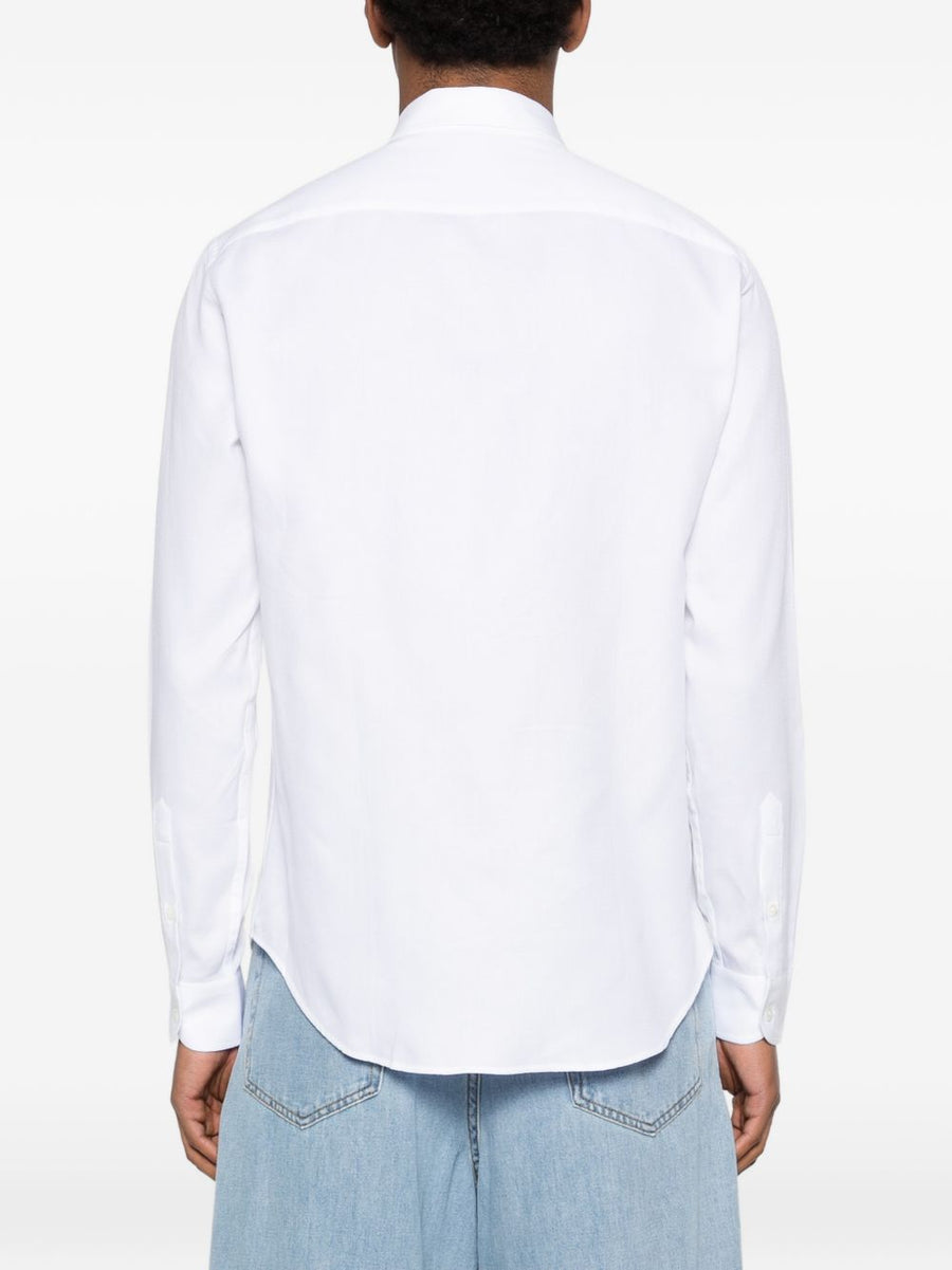Emporio Armani White Cotton Dress Shirt For Men Premium 100% Cotton Versatile Timeless Formalwear