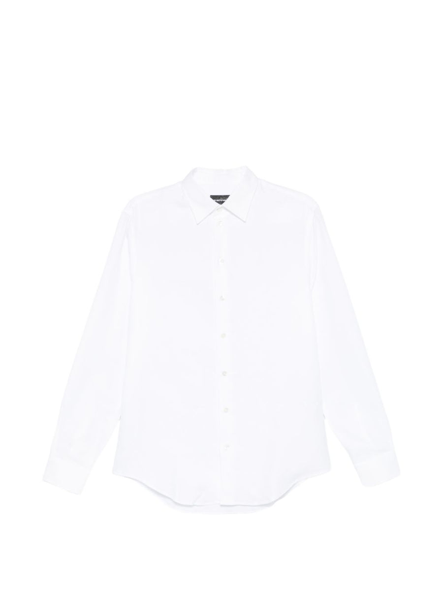 Emporio Armani White Cotton Dress Shirt For Men Premium 100% Cotton Versatile Timeless Formalwear
