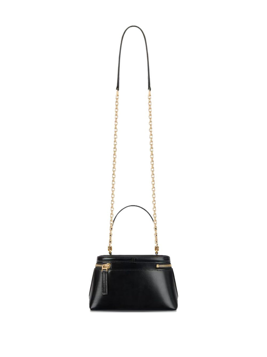 Givenchy Leather Vanity Case Black Calf Leather Clutch With Top Handle Chain Strap For Women Evening