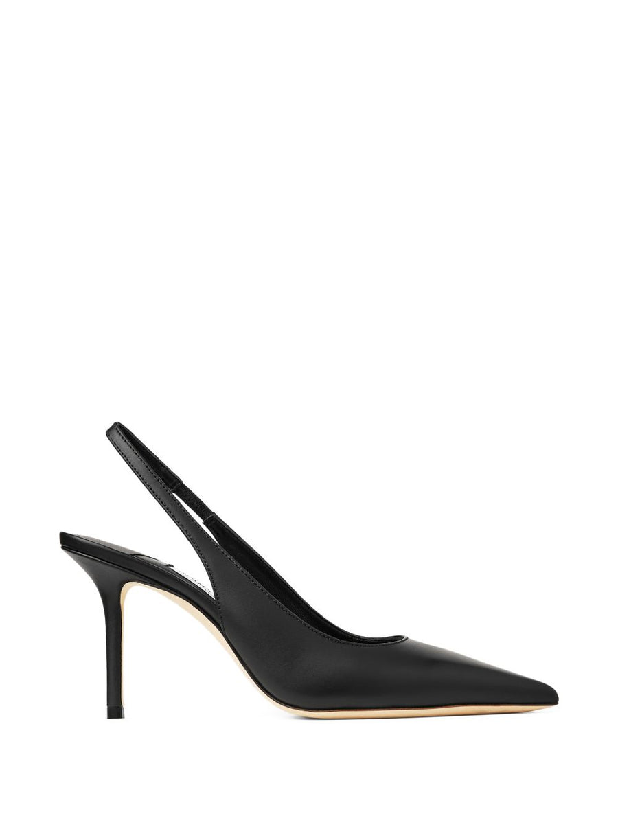 Jimmy Choo Love Leather Slingback Pumps For Women Black Pointed Toe Stiletto Evening Glam