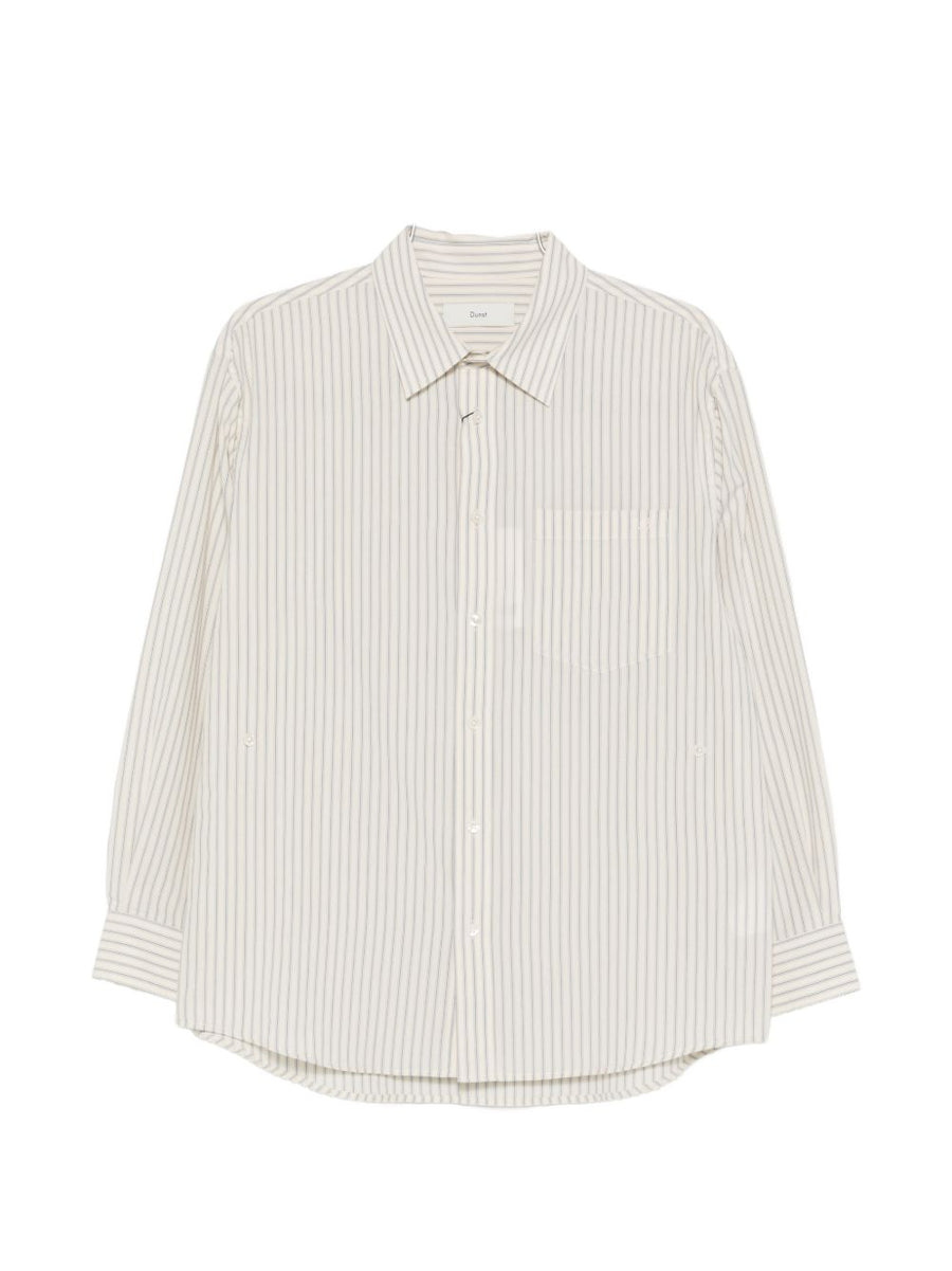 Dunst Striped Cotton Shirt For Women, Breathable 100 Percent Cotton, Chest Pocket, Classic Button Front