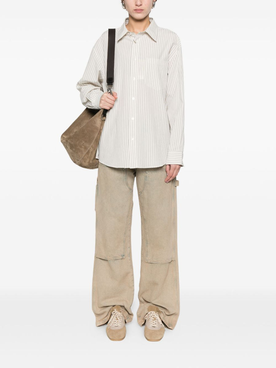 Dunst Striped Cotton Shirt For Women, Breathable 100 Percent Cotton, Chest Pocket, Classic Button Front