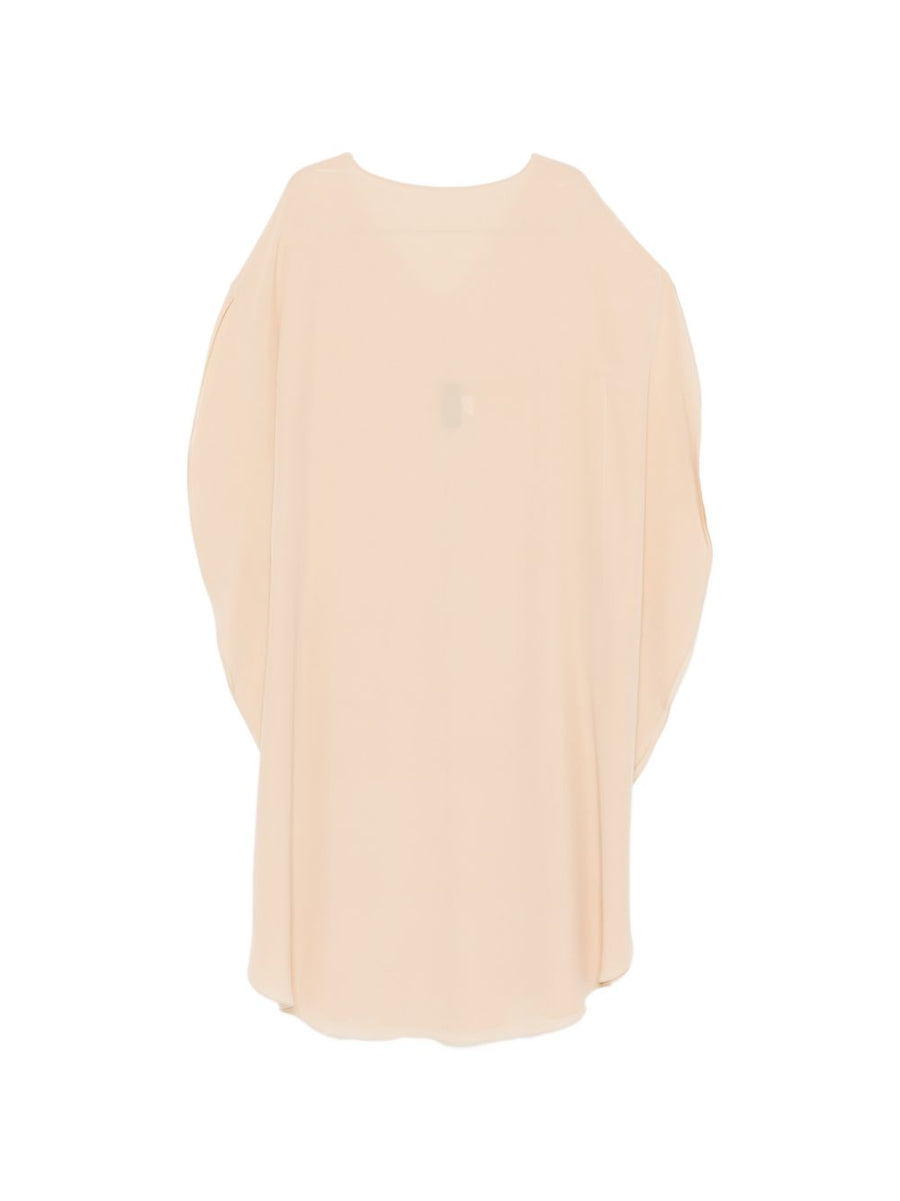 Gianluca Capannolo Silk Midi Dress For Women Luxurious Beige Silk Draped Timeless Spring Summer 2026