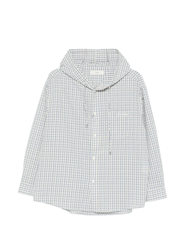 Dunst Checked hooded shirt