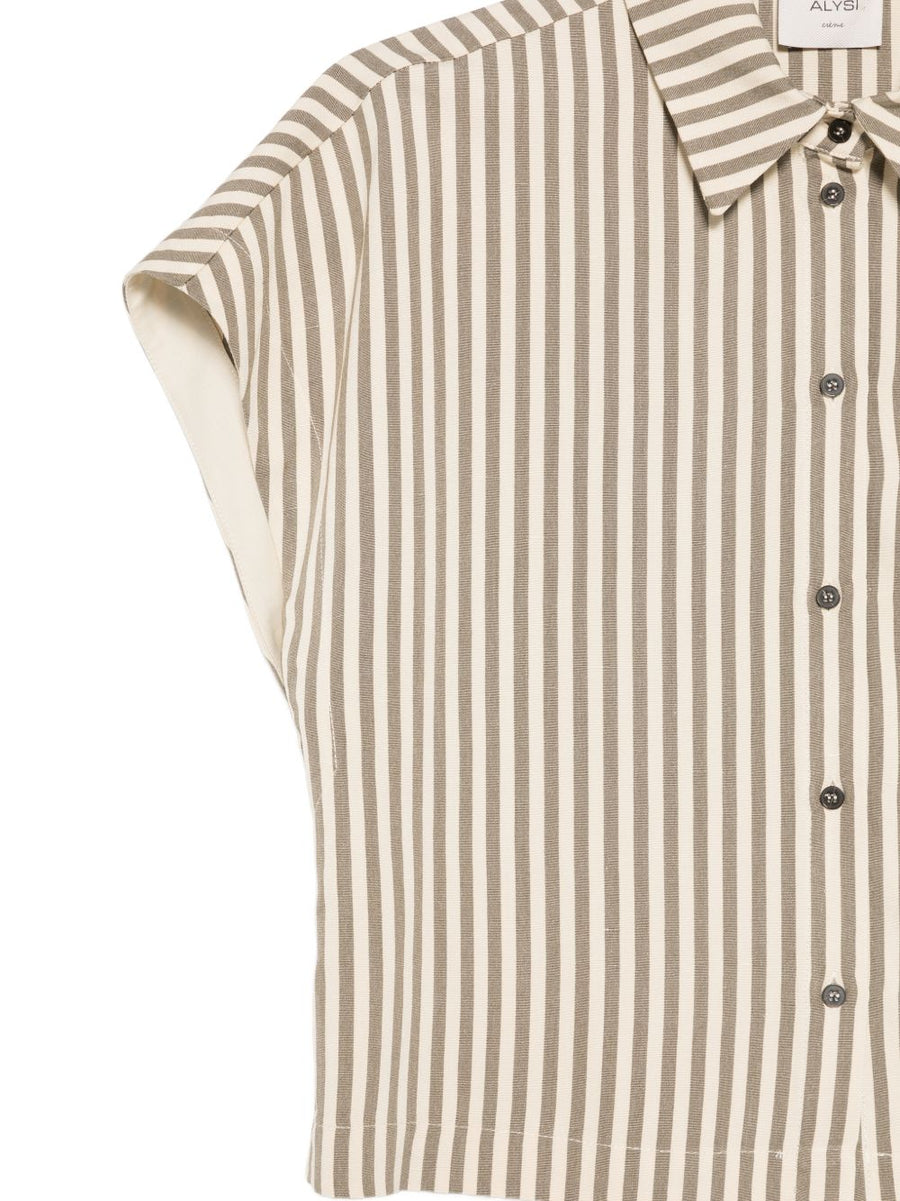 Alysi Striped Shirt For Women Breathable Viscose Linen