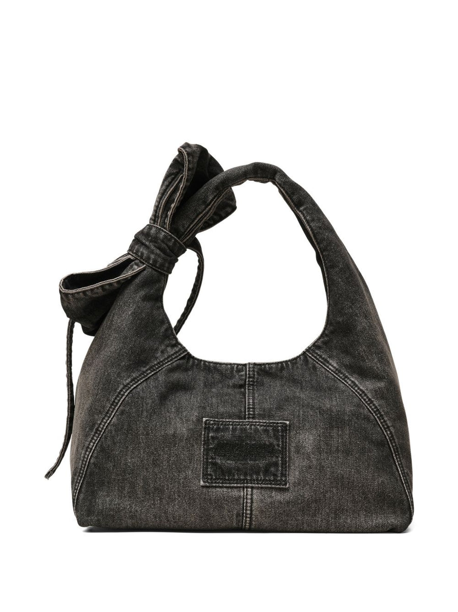Marc Jacobs The Bow Denim Mini Sack Bag For Women Compact Top Handle Luxury Everyday Carry