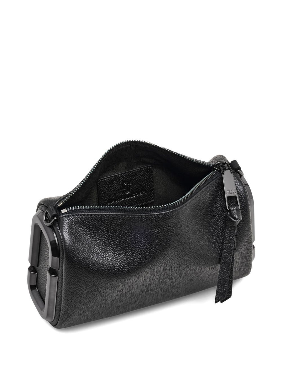 Marc Jacobs Snapshot Leather Shoulder Bag Black Calf Top Zip Top Handle Detachable Strap Versatile Womens Everyday