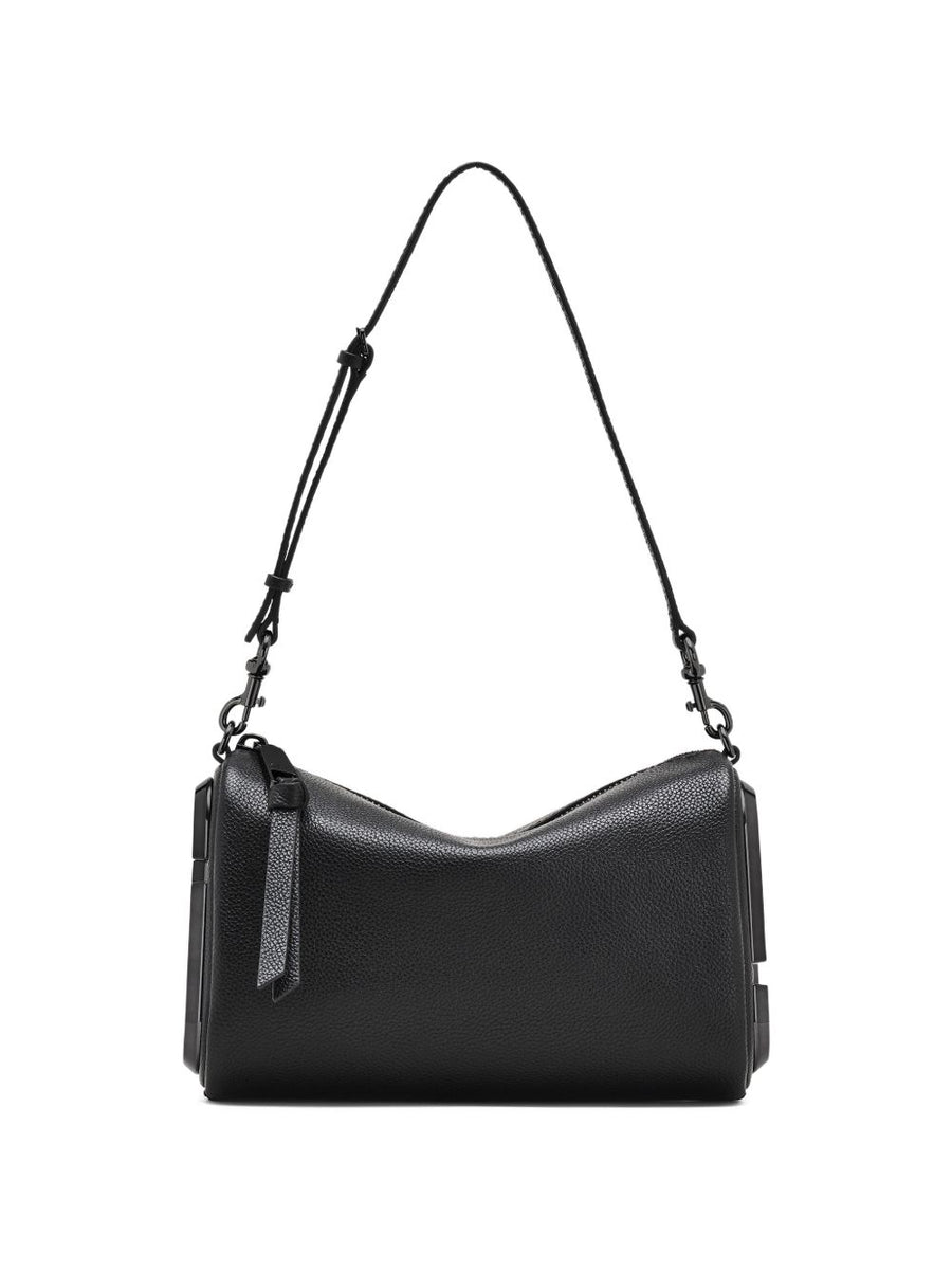 Marc Jacobs Snapshot Leather Shoulder Bag Black Calf Top Zip Top Handle Detachable Strap Versatile Womens Everyday