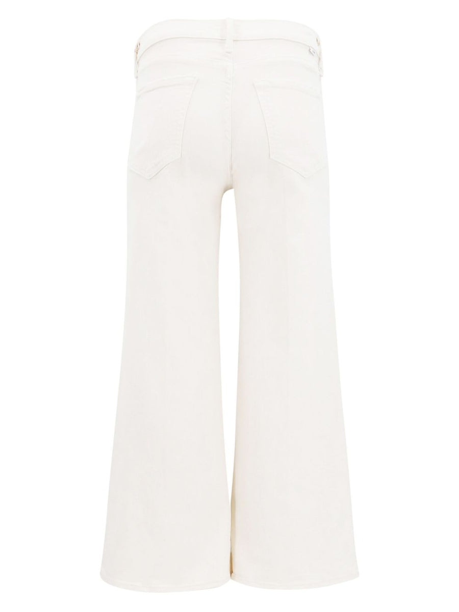 Mother The Twister Skimp Denim Jeans In Ecru High Waist Wide Leg With Stretch Comfort For Women