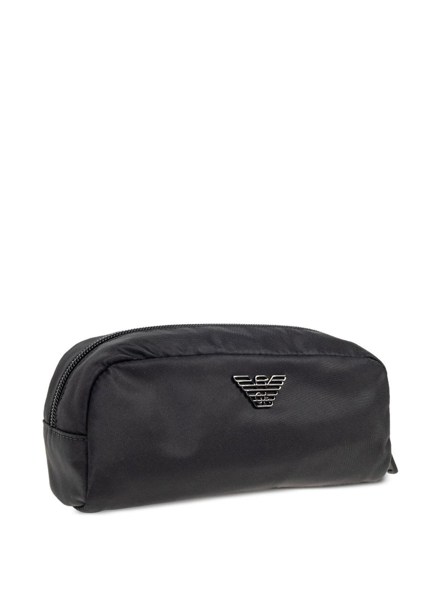 Emporio Armani Exclusive ASV Recycled Nylon Makeup Case for Men Top Zip Luxury Clutch