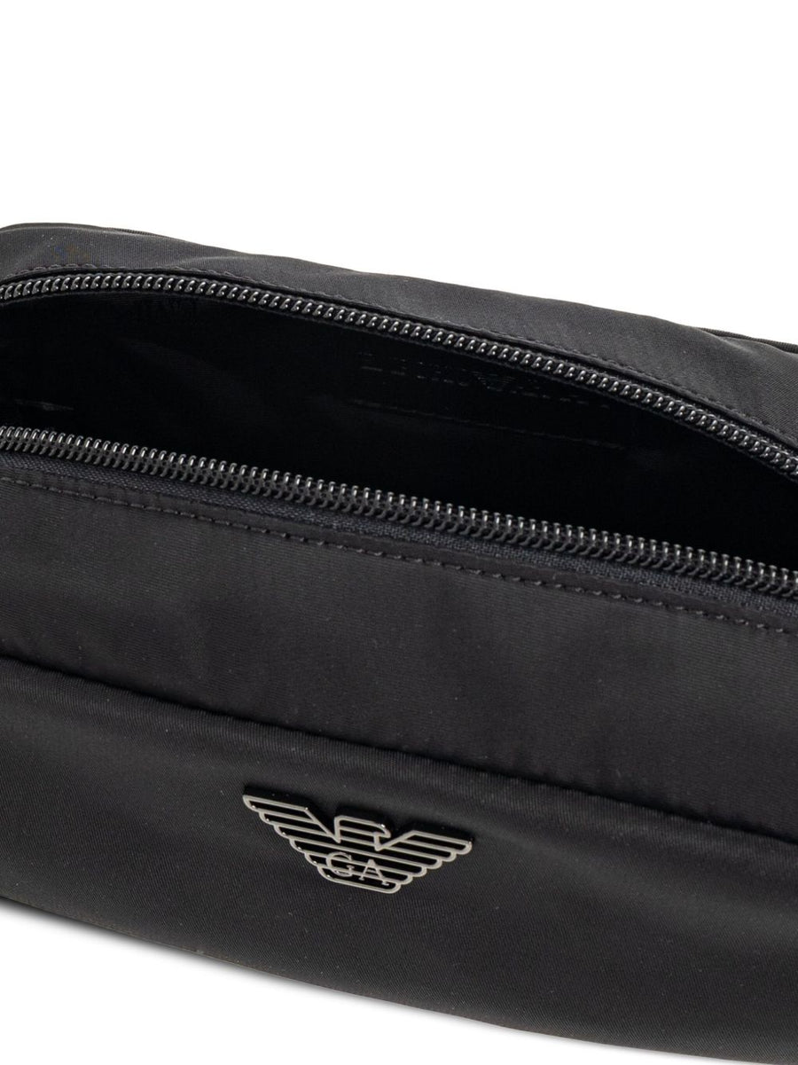 Emporio Armani Exclusive ASV Recycled Nylon Makeup Case for Men Top Zip Luxury Clutch