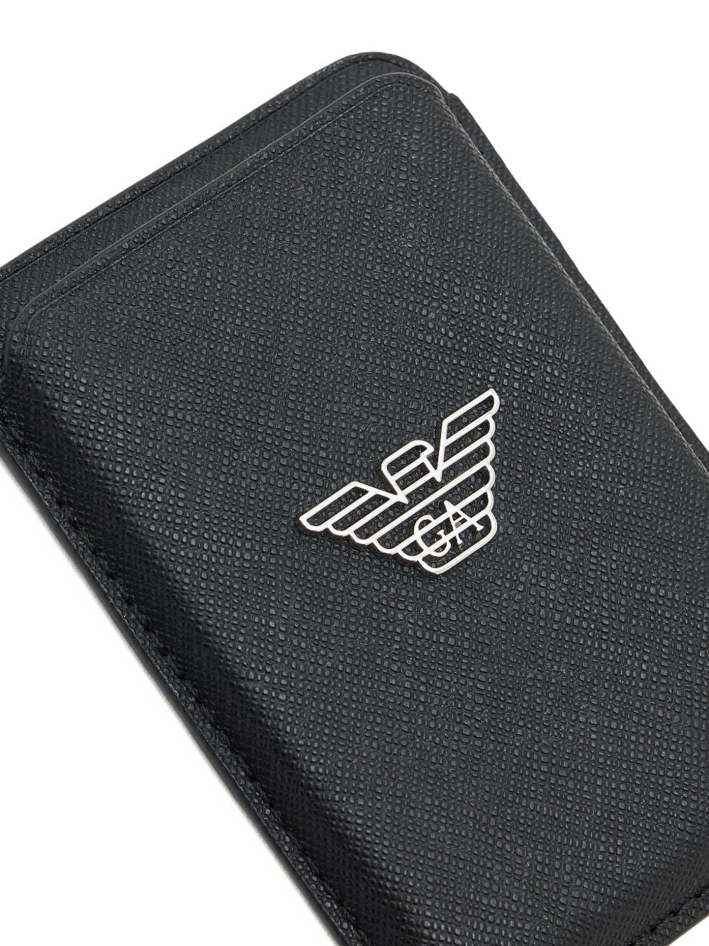 Emporio Armani Asv Regenerated Saffiano Magnetic Card Holder