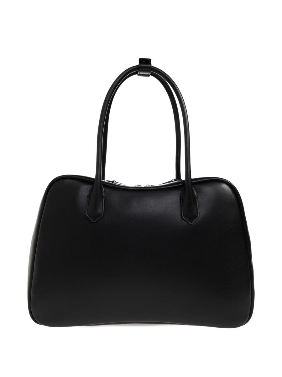 Emporio Armani Eagle Club Capsule Soft Leather Shoulder Bag For Women Luxurious Top Handle Black