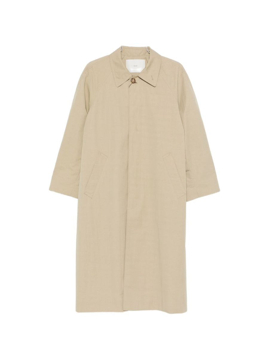 Dunst Khaki Cotton Blend Jacket With Front Button Fastening Classic Collar And Welt Pocket For Women
