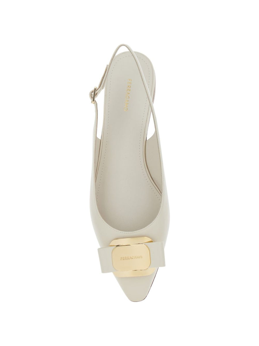 Ferragamo Zelmi Buckle Ballerinas Luxury Lambskin Slingbacks For Women Polished Everyday Wear
