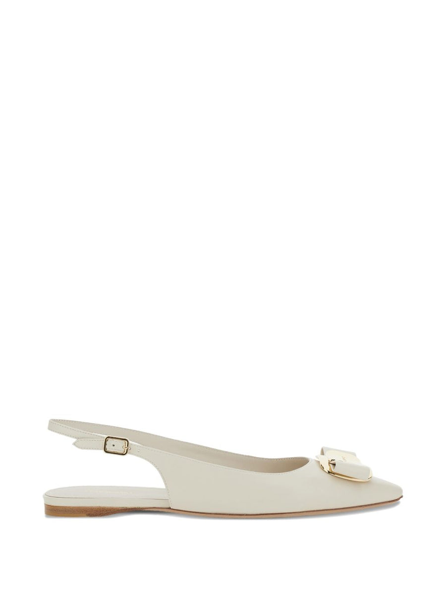 Ferragamo Zelmi Buckle Ballerinas Luxury Lambskin Slingbacks For Women Polished Everyday Wear