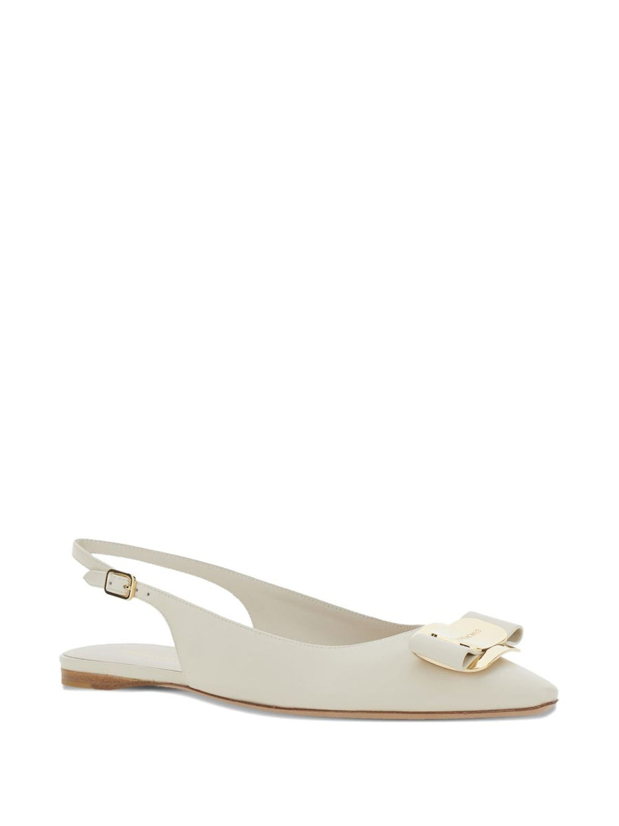 Ferragamo Zelmi Buckle Ballerinas Luxury Lambskin Slingbacks For Women Polished Everyday Wear